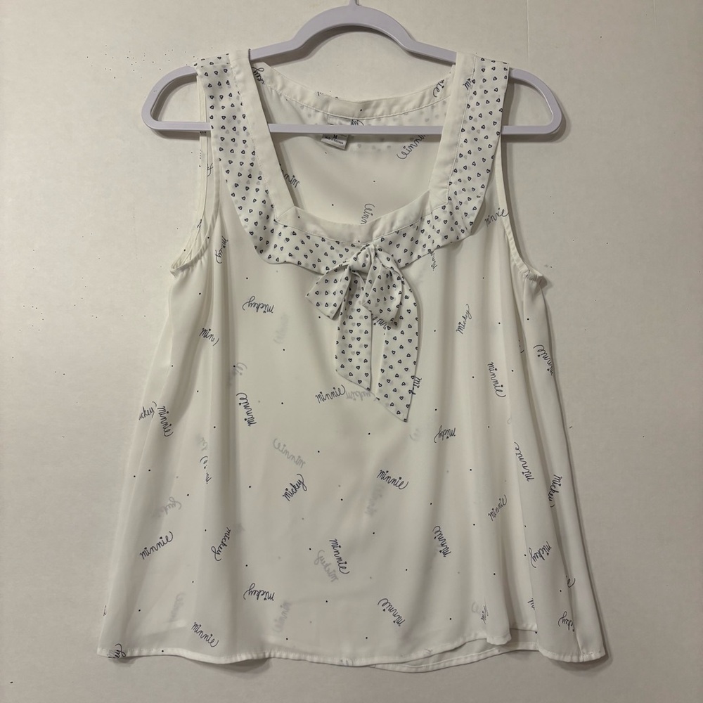 Disney by LC Lauren Conrad Womens Minnie Rocks the Dots Print Tank Top Size M